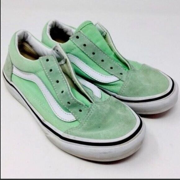 Vans mint green tennis shoes children’s size 2 suede leather - Picture 9 of 9